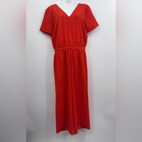 Ichi Jumpsuit V-Neck Short sleeve Wide-cut, cropped leg Relaxed fit Size Medium - Picture 6 of 9